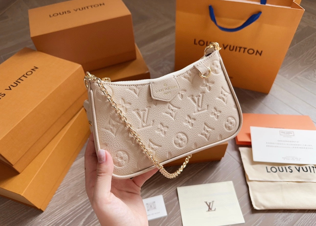 WHITE LV MULTI STRAP WITH CHAIN