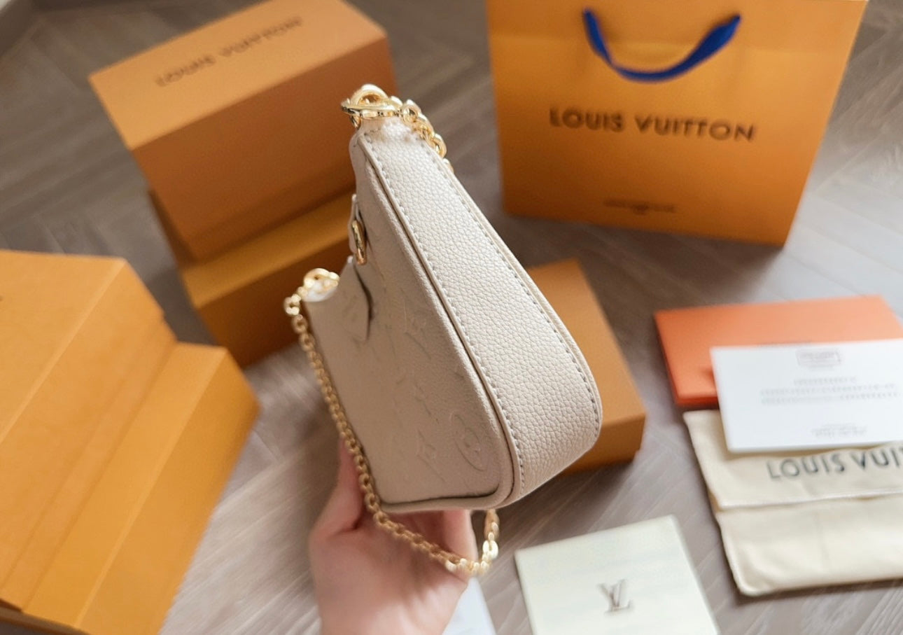 WHITE LV MULTI STRAP WITH CHAIN