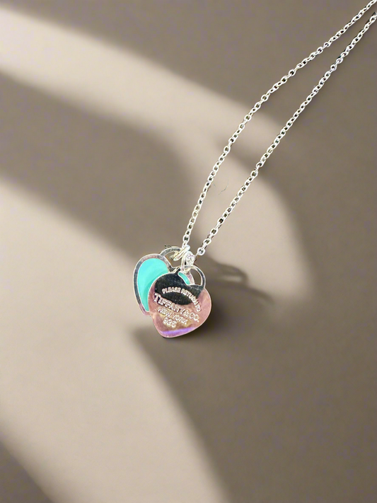 T&C BLUE HEART NECKLACE